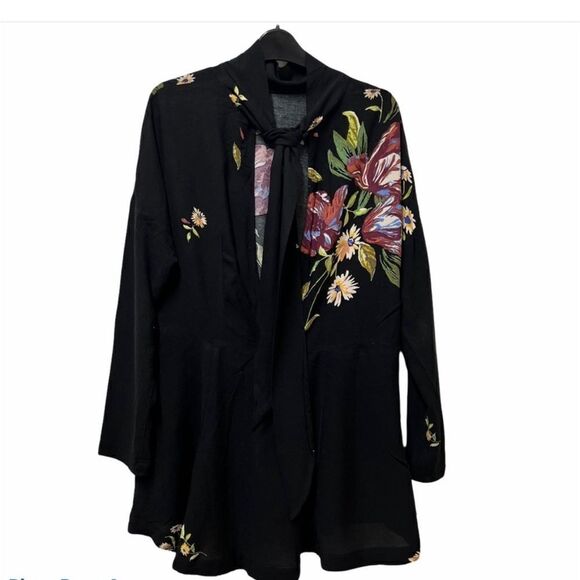 NWT Free People Gemma Tie Neck Open Back Mini Tunic Size Medium - Picture 10 of 13